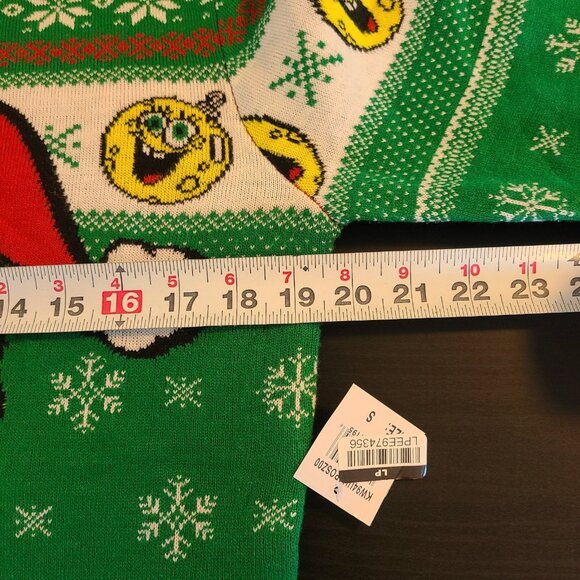 Nickelodeon SpongeBob SquarePants Ugly Christmas Sweater Mens Size Small Green - Picture 3 of 7
